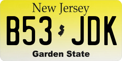 NJ license plate B53JDK