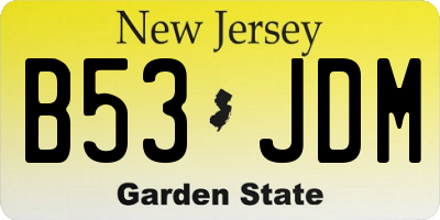 NJ license plate B53JDM
