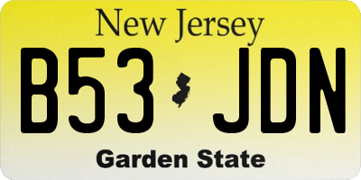 NJ license plate B53JDN