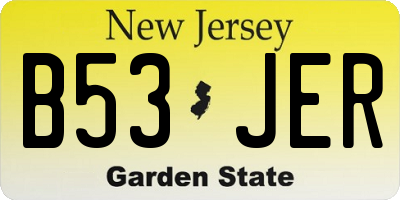 NJ license plate B53JER