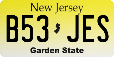 NJ license plate B53JES
