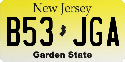 NJ license plate B53JGA