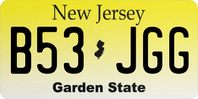 NJ license plate B53JGG