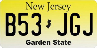 NJ license plate B53JGJ