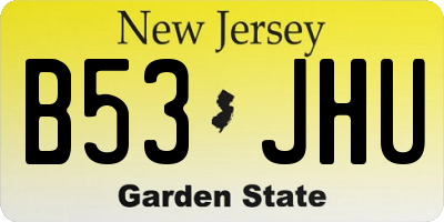 NJ license plate B53JHU