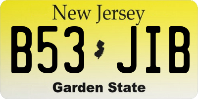 NJ license plate B53JIB
