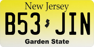 NJ license plate B53JIN