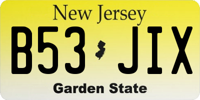 NJ license plate B53JIX