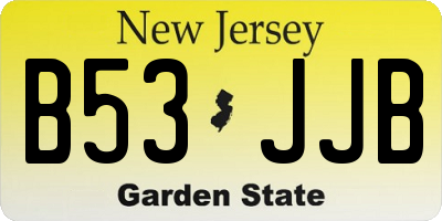 NJ license plate B53JJB