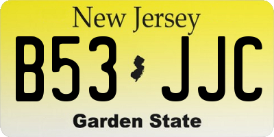 NJ license plate B53JJC