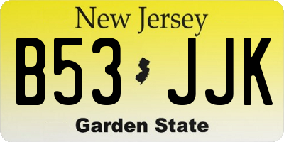 NJ license plate B53JJK
