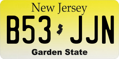 NJ license plate B53JJN