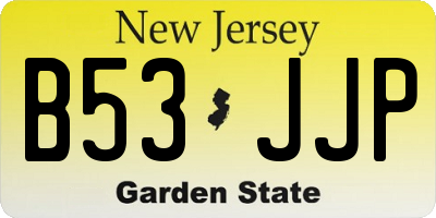 NJ license plate B53JJP