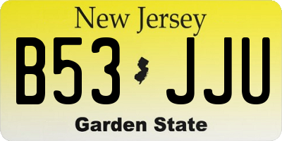 NJ license plate B53JJU