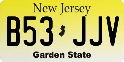 NJ license plate B53JJV