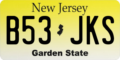 NJ license plate B53JKS