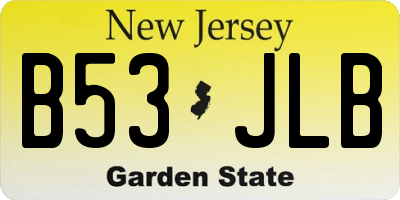 NJ license plate B53JLB