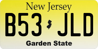 NJ license plate B53JLD