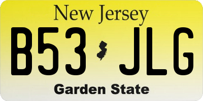 NJ license plate B53JLG