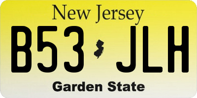 NJ license plate B53JLH