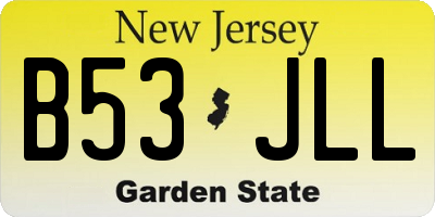 NJ license plate B53JLL