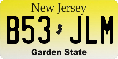 NJ license plate B53JLM