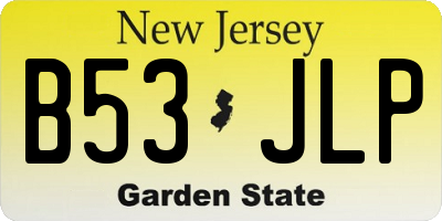 NJ license plate B53JLP
