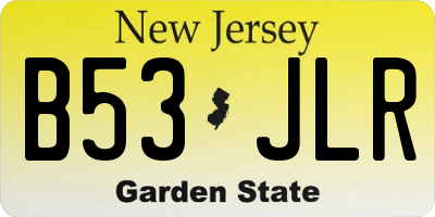 NJ license plate B53JLR