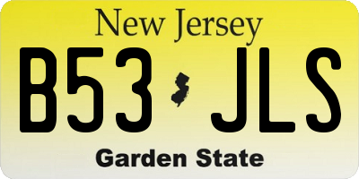 NJ license plate B53JLS