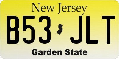 NJ license plate B53JLT