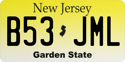 NJ license plate B53JML