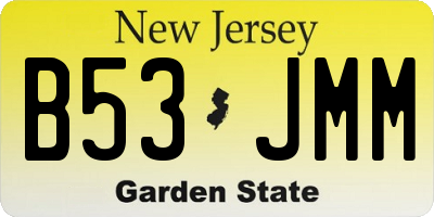 NJ license plate B53JMM