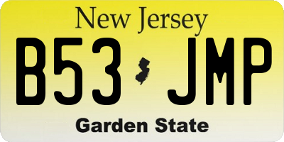 NJ license plate B53JMP