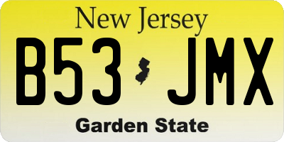 NJ license plate B53JMX