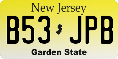 NJ license plate B53JPB