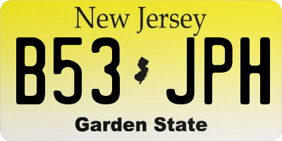 NJ license plate B53JPH