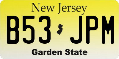 NJ license plate B53JPM