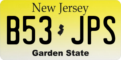 NJ license plate B53JPS