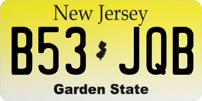 NJ license plate B53JQB