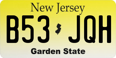 NJ license plate B53JQH