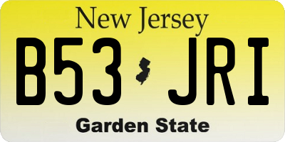 NJ license plate B53JRI