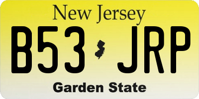 NJ license plate B53JRP