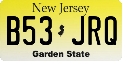 NJ license plate B53JRQ