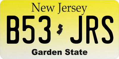 NJ license plate B53JRS