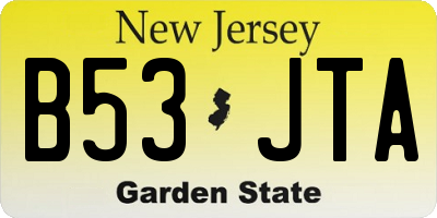 NJ license plate B53JTA