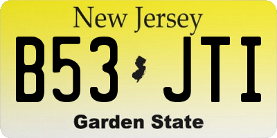 NJ license plate B53JTI