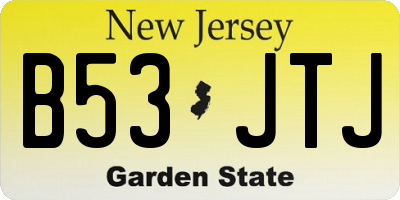 NJ license plate B53JTJ