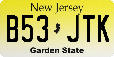 NJ license plate B53JTK