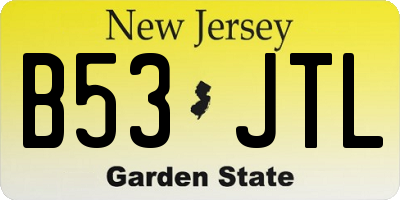 NJ license plate B53JTL