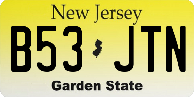 NJ license plate B53JTN
